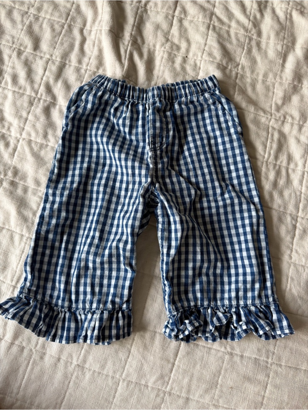 Baby Gap Gingham Denim Ruffle-Hem Outfit Set 18-24m 100% Cotton - Picture 4 of 8